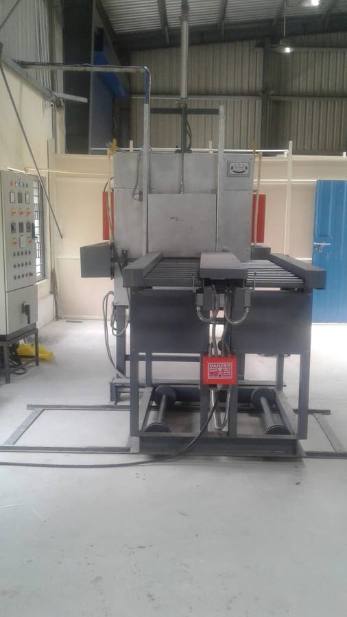 Enamel furnace curing with loading system